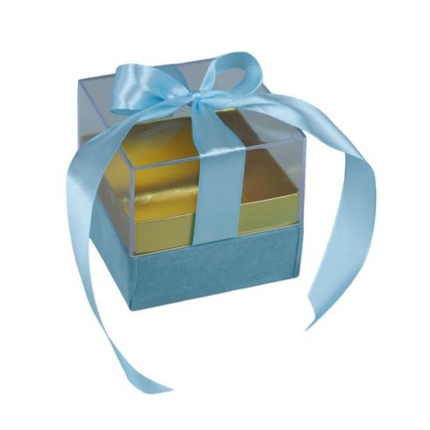 SCATOLA PLEX 8X8X8CM FIOCCO CELESTE